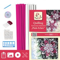 Pink-biela - Quilling vzor (200 prúžkov a popis, pomôcky)