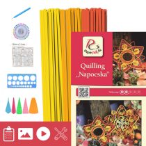 Slniečko - Quilling vzor (240 prúžkov a popis, pomôcky)