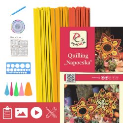 Slniečko - Quilling vzor (240 prúžkov a popis, pomôcky)