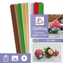   Gaštan, hríbový a žaluďov - Quilling vzor (310 prúžkov a popis s obrázkami)