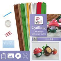   Gaštan, hríbový a žaluďov - Quilling vzor (310 prúžkov a popis, pomôcky)