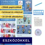 Hőlégballon, sirály, felhő  - Quilling minta (200db csík 20+db mintához és leírás, eszközök)